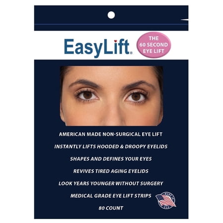 EasyLift The Original 60 Second Eye Lift, 80 Eye Lift Strips + Wax/Gel