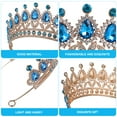 thumbnail image 2 of Miangastore Tiara Crown Exquisite Design Zinc Alloy Rhinestone 1Set 6.3x6.3x2.6in, 2 of 8