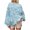 ❉174-Light Blue, variant on Womens Plaid Sweatshirts Casual Long Sleeve Crewneck Sweatshirt Color Block Pullover Tops S-XXL