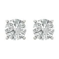 thumbnail image 3 of 4 Ct Round Cut Studs Clear Moissanite 14K White Solid Solid Gold Everyday Dainty Earrings Screw Back, 3 of 7