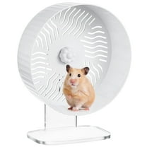 Silent Hamster Running Wheel - 9.4" Quiet Spinning Exercise Wheel with Acrylic Stand, Small Pets Running Wheel for Gerbils Guinea Pigs, Easy-Clean & Space-Saving Design