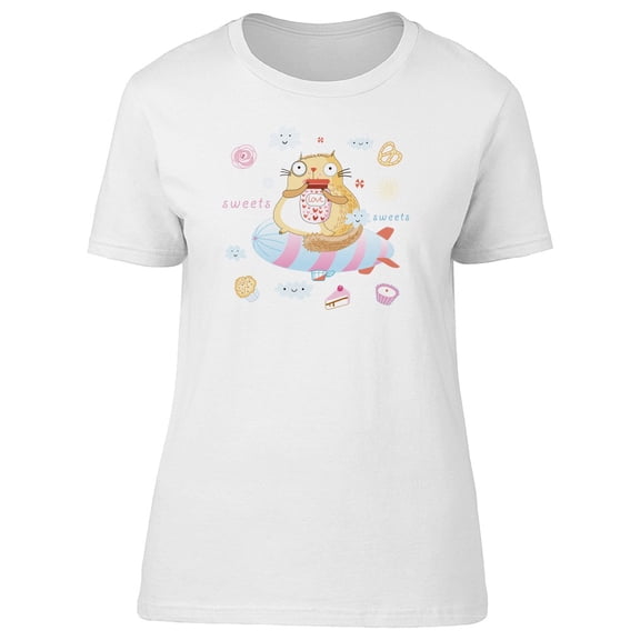 Sweets Sweets Fat Cat Tee Women's -Image by Shutterstock