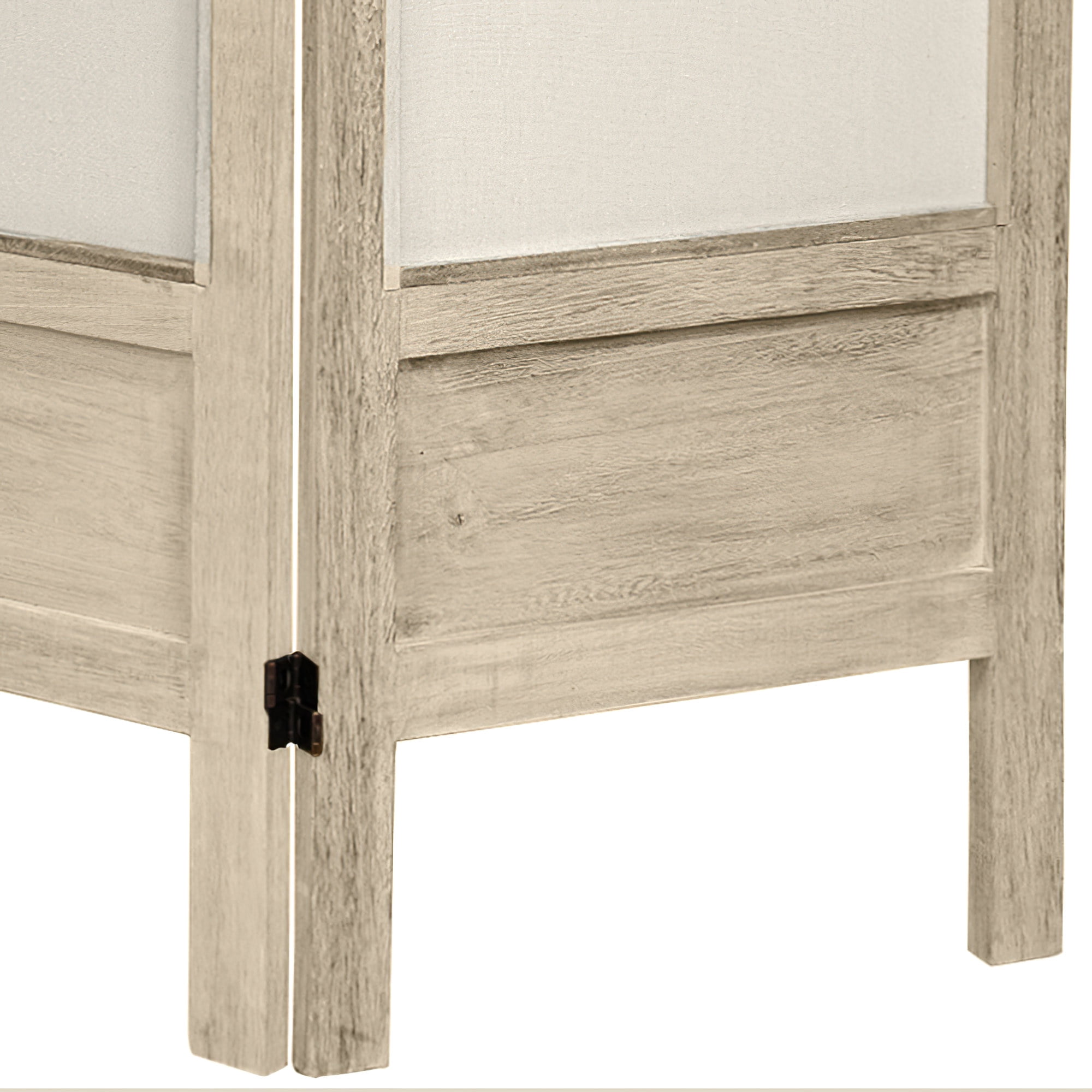 Oriental Furniture 5 1/2 ft. Tall Framed Fabric Room Divider - White - 3 Panel