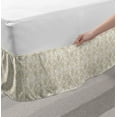 thumbnail image 2 of Beige Bed Skirt, Lace Inspired Floral Arrangement Traditional Foliage Pattern Ornate Romantic Design, Elastic Bedskirt Dust Ruffle Wrap Around for Bedding Decor, 4 Sizes, White Beige, by Ambesonne, 2 of 2