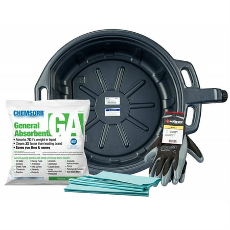 Groz - 41960MFK No Mess Oil Change Kit with 4-1/4 Gallon Drain Pan