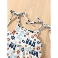 thumbnail image 4 of 4th of July Infant Baby Girl Outfit Sleeveless Strap American Flag Bubble Romper Bodysuit +Headband Set Independence Day Clothes, 4 of 7