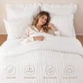 thumbnail image 5 of Lipa Queen Size Comforter Set,5-Piece Bed in a Bag,All Season Bedding Set,Ruched Design,Comforter,Pillowcases and Shams,White, 5 of 9