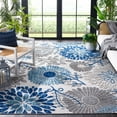 thumbnail image 2 of SAFAVIEH Cabana Garnet Floral Indoor/Outdoor Area Rug, Grey/Blue, 10' x 14', 2 of 6