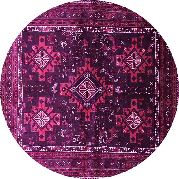 Ahgly Company Indoor Round Persian Pink Traditional Area Rugs, 7' Round