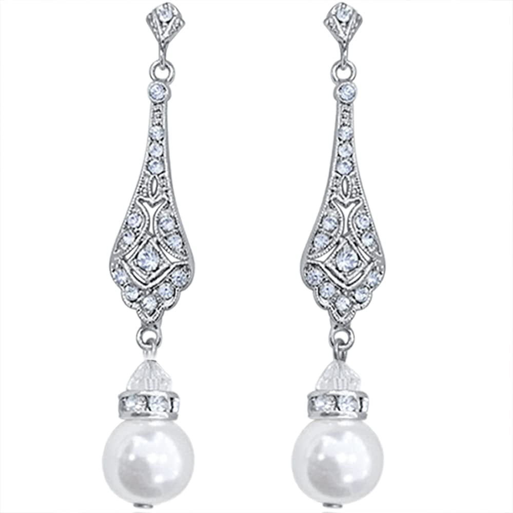 Art Deco Pearl Earrings - Vintage Pearl 