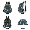 thumbnail image 4 of FORMRS Mini Backpack Purse for Women Quilted Travel Daypack Casual Shoulder Bag, Blue Fireflies Pattern, 4 of 7