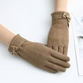 thumbnail image 3 of 2 Pairs Bowknot Decor Women Winter Gloves Warm Touchscreen Gloves Windproof Gloves for Women Girls Winter Using, 3 of 7