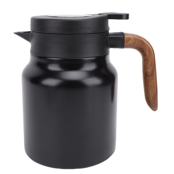 BIMZUC 1000ml 316 Stainless Steel Thermal Coffee Carafe with Vacuum Insulation, Tea Infuser, Leakproof Lid, Temperature Display – Matte Black