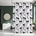 thumbnail image 3 of Annvchi Black Bow Pattern Shower Curtain, 72 x 72 Inch Fabric Bathroom Curtain with 12 Hooks, Modern Minimalist Polka Dot Design, 3 of 6