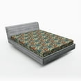 thumbnail image 1 of Ambesonne Ethnic Fitted Sheet, Contrast Vivid Tones, Queen Size, Avocado Green, 1 of 2