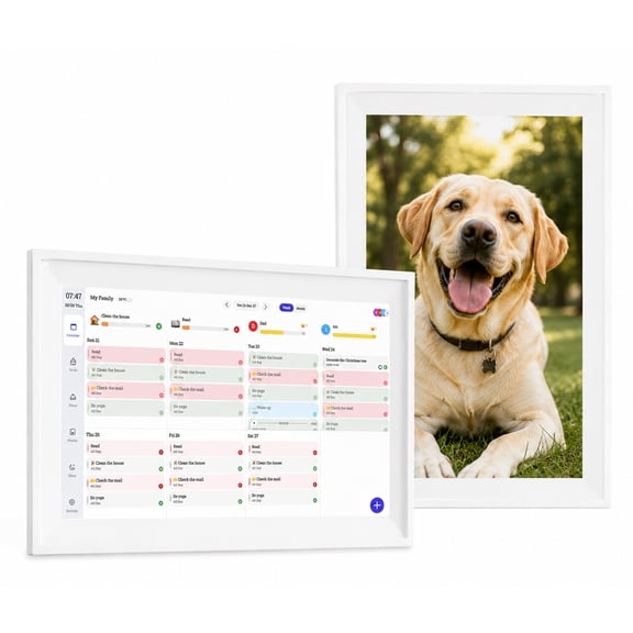 KissRabbit Digital Calendar, 15.6 Inch Wall Planner Electronic Calendar & Chore Chart, Smart Touchscreen for Family Schedules, Organizing Your Routines, Wall & Desk Mountable