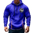 thumbnail image 2 of LMOIPLI Men Quarter Zip Hoodies Pullover Spring and Fall Printed Sweatshirt Vintage Long Sleeve Casual Athletic Sweatshirts with Pocket Blue XXL, 2 of 3