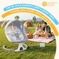 thumbnail image 3 of SACVON Baby Swing with Bluetooth Music and Remote Control, 5 Adjustable Settings, Portable, Suitable for Indoor and Outdoor Use, Gray, 3 of 11