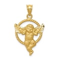 thumbnail image 3 of 14K Yellow Gold Satin Angel in Circle Pendant, 3 of 5
