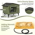 thumbnail image 6 of Heated Cat House Outdoor, DOMIPET Waterproof Large Insulated Winter Cat Shelter with Heating Pad for Multiple Cats Small Animals, Elevated Base, Escape Door & Roof Window, 6 of 10
