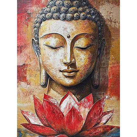 Serene Buddha Lotus Flower Canvas Wall Art, Perfect for Living Room, Bedroom, Meditation Room, Yoga Studio, and Office Decor