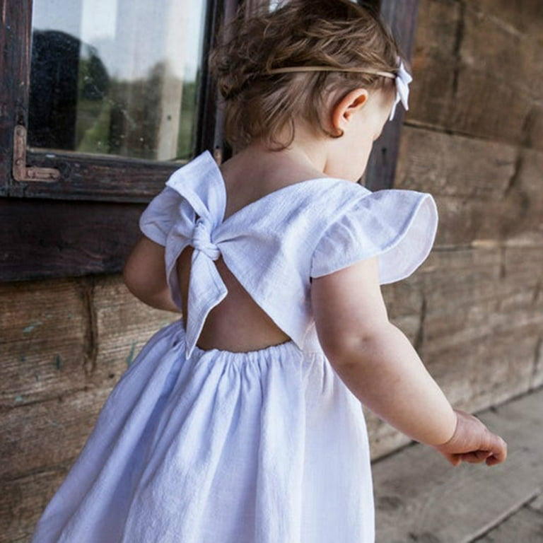 white christmas dresses Ruffled Linen Dress