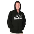 thumbnail image 4 of Grandfather Italian Mafia Puppet Men's Big & Tall Graphic Zip Up Hoodie Brisco Brands 4X, 4 of 5