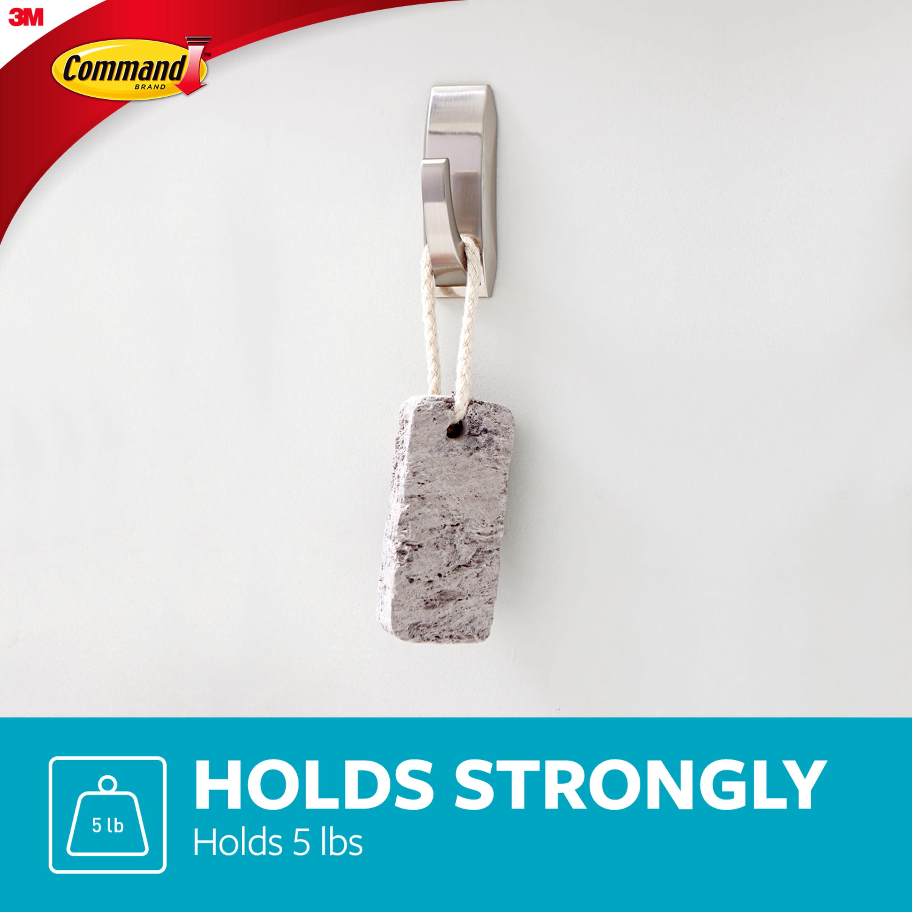 Command Bath Hook, Large, 1 Hook, 2 Water-Resistant Strips