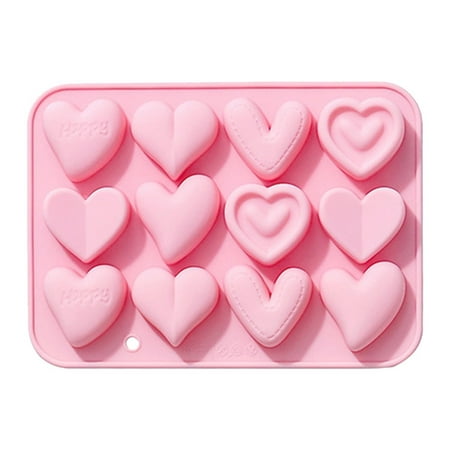 

Wozhilaka Cake Mould 12 Even 6 Different Kinds Of Love Shape Silicone Molds Baking Chocolate Molds Candy Drip Gel Cake Molds Baking