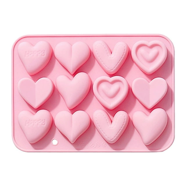 12 Moldes De Silicona Con 6 Formas Diferentes De Corazones Moldes Para Hornear Chocolate Moldes Para Pasteles De Gelatina