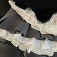 thumbnail image 5 of Mooyufon Ruffles Black Mini Skirt Women Korean Patchwork Pleated Skirts Japanese Kawaii High Waist All Match A Line Skirt New, 5 of 7