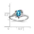 thumbnail image 2 of Primal Gold 14 Karat White Gold 6x4mm Pear Blue Topaz and Diamond Ring, 2 of 3