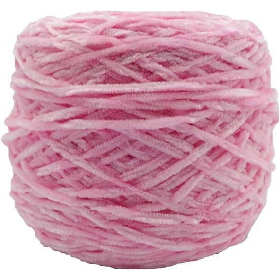 Nvzi 250g Chenille Velvet Yarn Light Pink Bulky Vegan Soft Yarn Velvet Knitting Yarn Polyester Blended Cotton Chenille Yarn Hand Knitting Yarn Crochet Thread for Clothing Hat Scarf Blanket