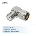 thumbnail image 3 of Uxcell UHF Male to UHF Female Coaxial Adapter Right Angle 50 Ohm Low Loss Broadcast, Antenna, Coaxial Cable 2pcs, 3 of 6
