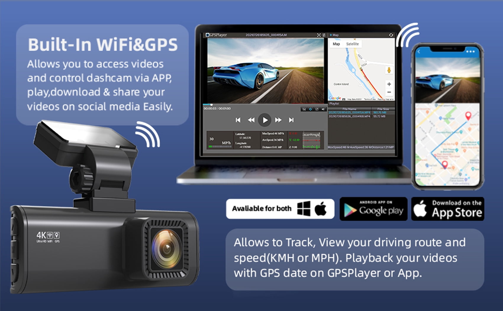 REDTIGER F7NS 4K Ultra HD Dash Camera 170 FOV Car Camera for GPS Wifi Car  Dvr By App Control 3840*2160 Resolution Dash Cam