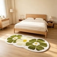 thumbnail image 4 of Floral Area Rug Carpet Blanket, Soft Polyester Throw for Bedroom Living Room, Non-Slip Backing, Washable, 1 Piece, 4 of 6