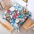 thumbnail image 2 of Butterfly Blue Pink Wing Pattern Square Tablecloth,Waterproof Square Table Cover,Wipeable Spillproof Washable Table Cover for Home Kitchen Party Decor 42"X42"(107x107cm), 2 of 6