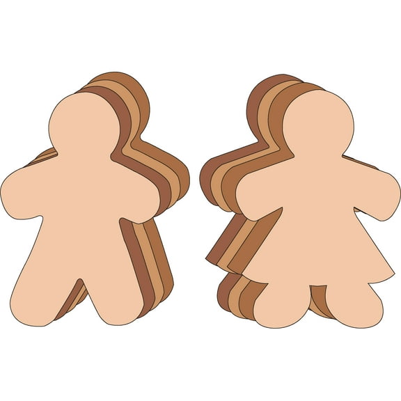 SHAPES ETC. Kid Shape Set Multicultural Super Cut-Outs- 8” x 10”