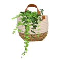 thumbnail image 1 of Macetas Colgantes De Fibra Vegetal, Cestas Colgantes Para Plantas, Cesta De Almacenamiento Con Correas De Cuero Para Colgar Plantas, Almacenamiento De Juguetes Vogacara HA035216-00, 1 of 6