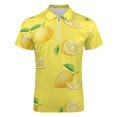 thumbnail image 4 of Lemons on Yellow Men Zipper T-shirt Summer Casual Short Sleeve T-shirt Top, 4 of 7