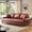 Brown, variant on 87" Couch Premium PU Leather Sofa, Comfy Extra Deep Seat 3 Seater Couch for Living Room, with 2 Pillows, Black