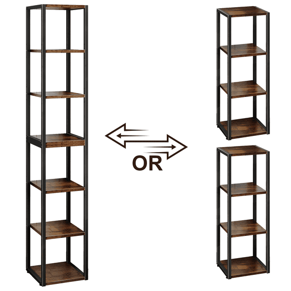 7-Tier Corner Bookcase, 71.3" Tall Narrow Corner Shelf Stand，Plant Stand，Display Shelf，Wall Corner Bookshelf for Living Room，Bedroom，Home Office