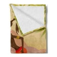thumbnail image 2 of African Soft Flannel Fleece Throw Blanket, Young Zulu Girl in Exotic Nature Tree Leaves Mountains Folkloric Clothing, Cozy Plush for Indoor and Outdoor Use, 70" x 90", Multicolor, by Ambesonne, 2 of 5