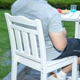 thumbnail image 3 of NALONE Outdoor Bar Stool, HDPE Tall Adirondack Style Bar Chair, Weather Resistant Bar Height Chair for Balcony, Garden, Yard and Backyard(White, Set of 2), 3 of 10