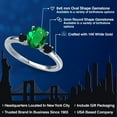 thumbnail image 2 of Gem Stone King 14K White Gold Green Nano Emerald and Black Onyx Engagement Ring for Women | 0.95 Cttw | Oval 8X6MM | Gemstone May Birthstone | Size 6, 2 of 6