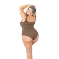 thumbnail image 5 of POSESHE Women's Plus Size Square Tank Bodysuit in Light Brown, S-5X, 5 of 5