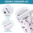 thumbnail image 5 of 40 oz Tumbler With Handle Stainless Steel Insulated Tumbler With Lid for Car Cup Holder Purple Wildflower Pattern, 5 of 9