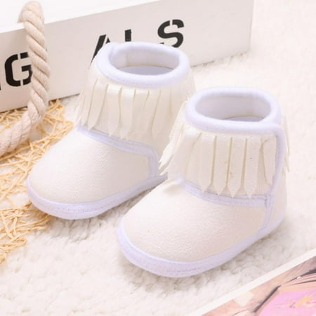 

Baby Soft Soled Anti-slip Boots Baby Boots Girl Boy Kids Solid Fringe Shoes for 0-18 Months