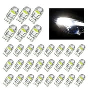 Sodcay 30 Pieces LED SE33Car Light Bulb, T10 6000K Interior Lights, Universal for Dashboard Light, Dome Light, Sign Light, License Plate Light (White)