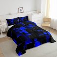thumbnail image 3 of Manfei Blue Triangle Twin Comforter Sets, Fashion Gradient Bedding Set, 2pcs, 3 of 8